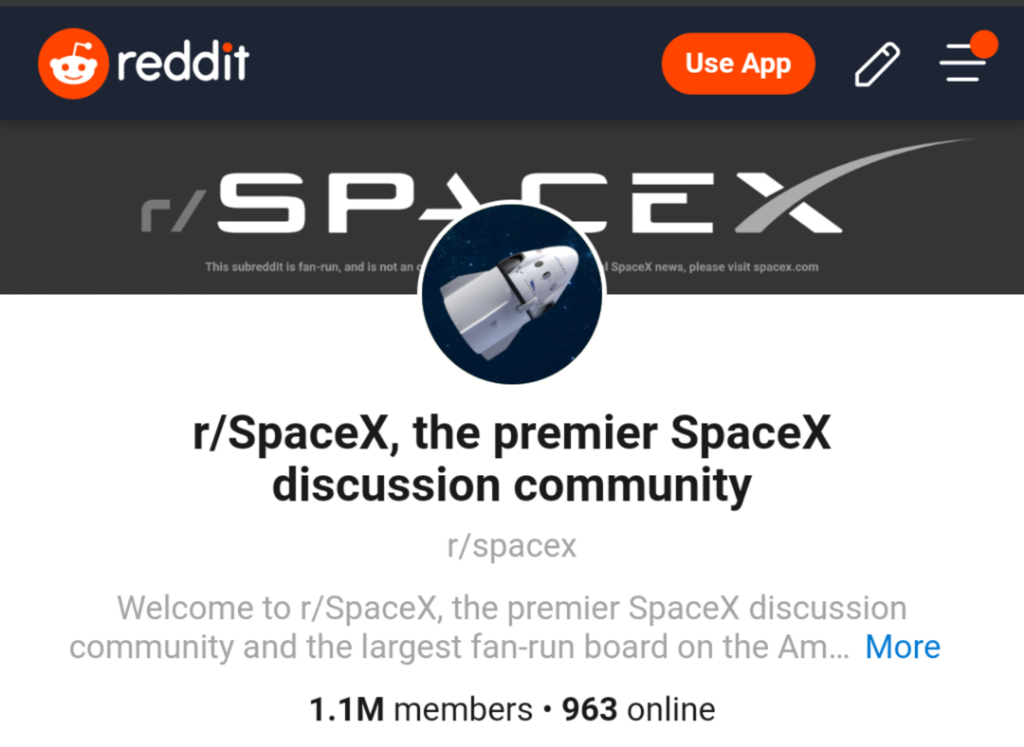 Item 'SpaceX Reddit'
